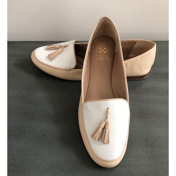 Vince Camuto Shoes - NWOT Vince Camuto White & Beige Loafers - Size 8